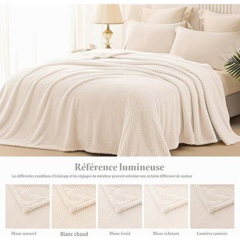 Couverture Poire - 150 x 200 cm - Microfibre Jacquard Fuzzy - Pour Canapé Lit Chaise Longue - 1 Pièce (1/5)