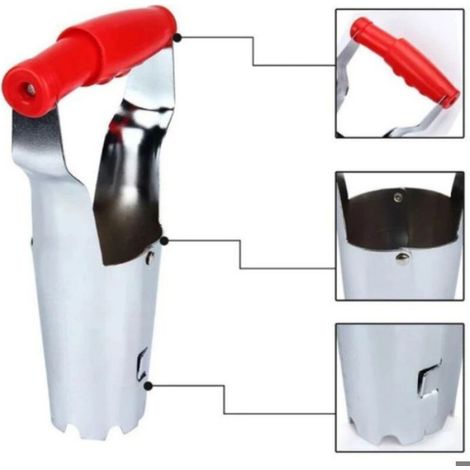 Planteuse automatique de bulbes et semis – manche plastique rouge, idéale pour légumes & fleurs (1/5)