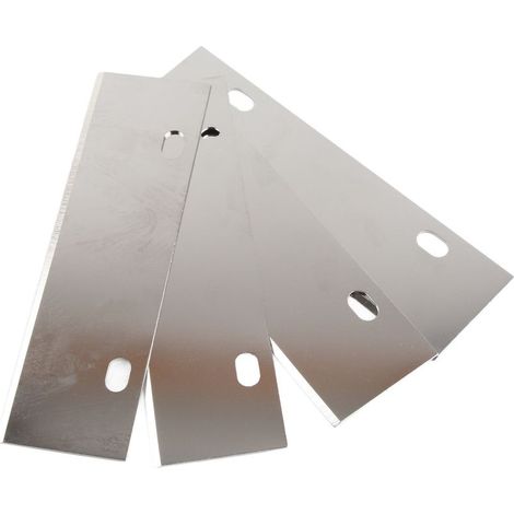 Lot de 4 lames de rechange en acier inoxydable robuste pour racloir de plancha, accessoires de nettoyage pour barbecue extérieur (1/5)