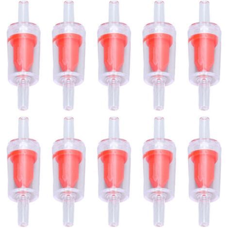 10pcs check valve 4mm PP air pump Aquarium 1 way water stop check valve for fish tank red (1/4)
