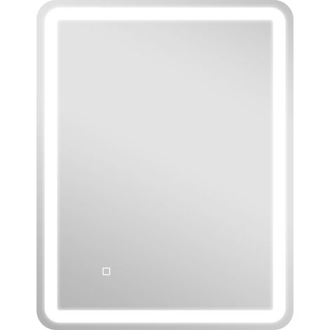 GagaMiroir de salle de bain 60 x 80 cm, miroir LED mural avec 3 couleurs lumière, dimmable, mémoire, anti-buée, argent (1/5)