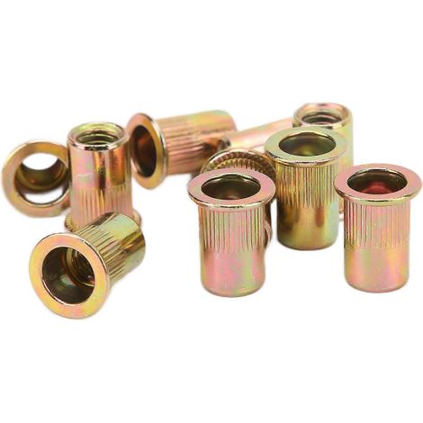 Lot de 10 écrous à sertir zingués M8x1,25x18 mm pour composants automobiles (1/5)
