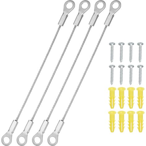 4 Pack Limiteur D&39Ouverture De Porte - Câble En Acier Inoxydable - Pour Armoire Et Placard - Résistant À La Corrosion - Installation Facile - Argent - 1.5mm x 10cm