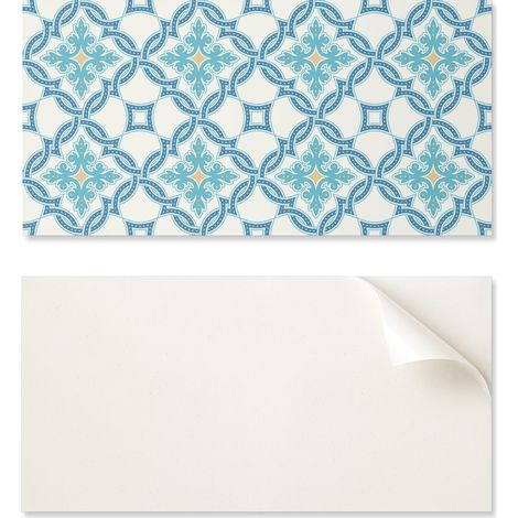 Panel de vinilo decorativo para cocina o ba帽o, 120x60 cm, dise帽o arabesco.
