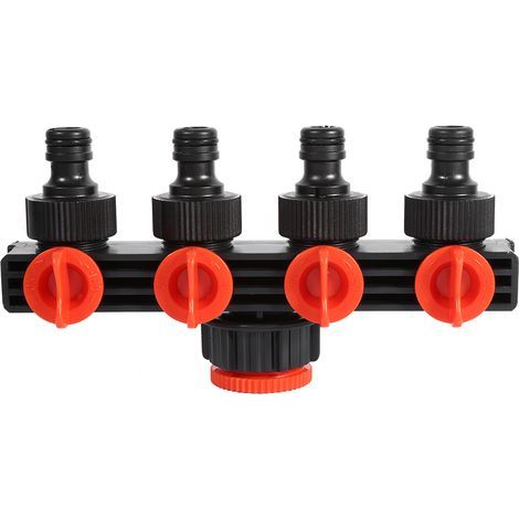 Brancheur de tuyau en plastique 4 voies pour irrigation goutte à goutte, connecteur de robinet de jardin, arrosage agricole (1/5)