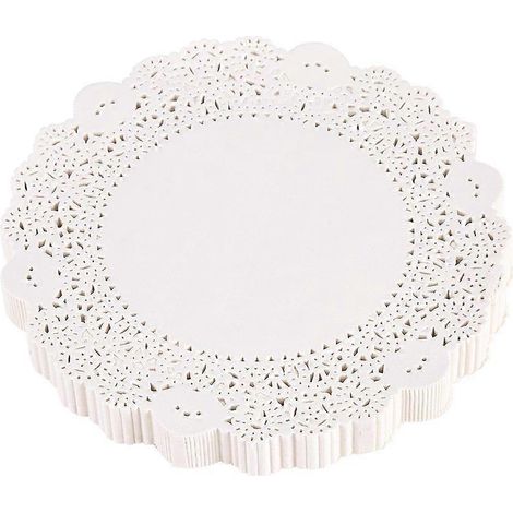 180 napperons décoratifs en papier ajouré, 26,7 cm (10,5 pouces), pour gâteaux, loisirs créatifs, mariages et fêtes. (1/4)
