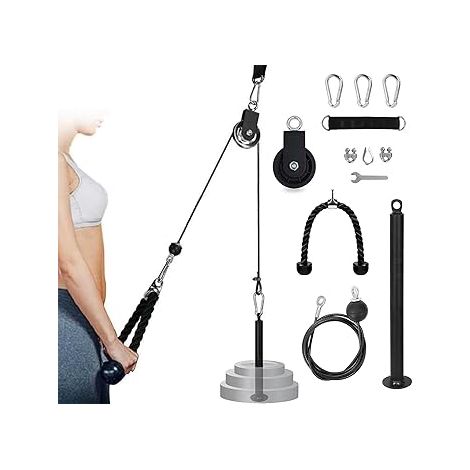 Poulie Musculation, Corde Poulie Triceps, Cable Pulldown Machine Musculation Entraînement Force Bras, Boucles Biceps (1/5)