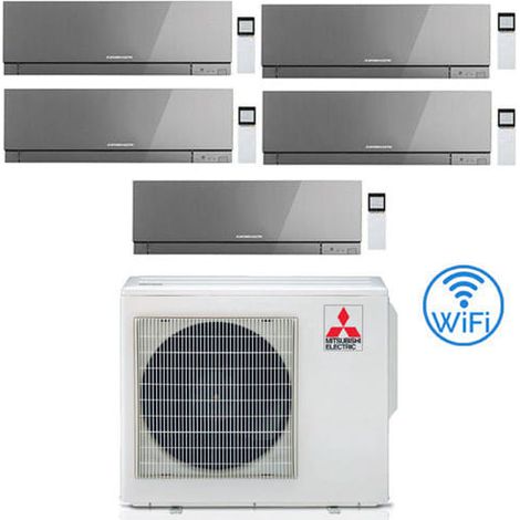 Klimaanlage Mitsubishi Kirigamine Zen Wifi Silver Penta Split Inverter 9000 + 9000 + 9000 + 12000 + 12000 BTU mit U.E. MXZ-5F102VF Klasse A++ /A++ NEU
