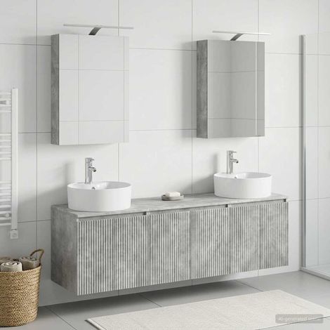 vidaXL Bathroom Cabinet Set 5 pcs Concrete Grey Engineered Wood (1/5)