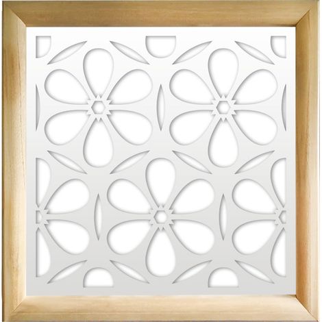 ESAPRIME - Modules décoratifs en bois et PVC - Dimension : 48x48 cm - Couleur : blanc
