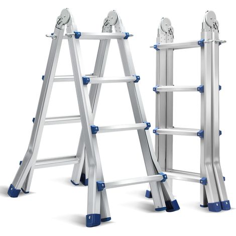 TolleTour Scala a libretto telescopica 2,4m argento, multifunzione, 150kg