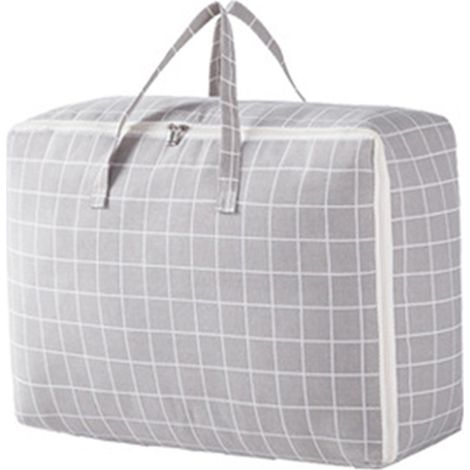 Bolsa de almacenamiento impermeable a cuadros para ropa, sábanas, almohadas, edredones, algodón y lino a prueba de polvo y ahorra espacio. (1/5)