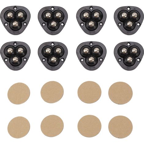 Mini roulettes pivotantes auto-adhésives à en avec poulie collante 360 degrés Acier Inoxydable (1/5)