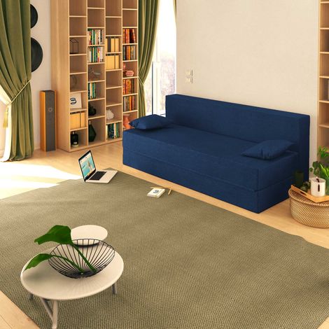 Baldiflex Divano Letto Morbido TreTris 3 Posti che diventa 3 Posti letto colore Blu