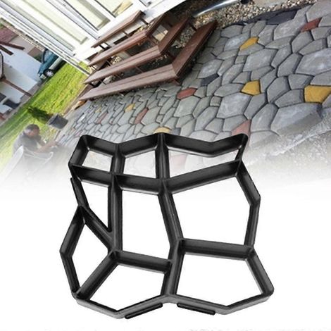 Moule à pavés en pierre pour allée piétonne en béton, dalles à 9 grilles, pour jardin et allée à faire soi-même (1/4)