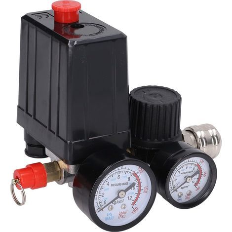 Air compressor control valve, voltage regulation 90-120PSI normally closed 220V 380V pressure switch 4 holes for replacement (1/5)