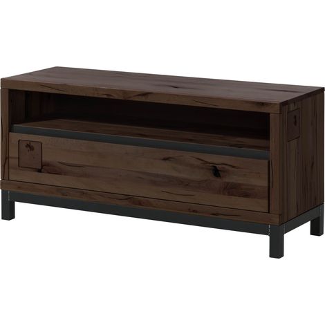 Mobile Tv in legno di faggio 120x40x56 oliato marrone tabacco VILLANDERS 212