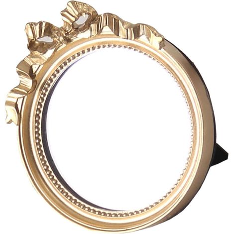 Petit Miroir de Maquillage Rond en Résine Nœud, Portable et Résistant la Décoloration, pour Femmes, Style Nordique Élégant (1/5)