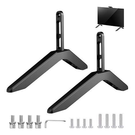 TV Stand Stands, Replacement TV Base Bracket for 32-65 Inch TV, Black TV Stand Legs with Non-Slip Feet and Screws for LCD LED Plasma Flat Screen (1/5)