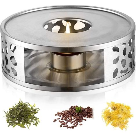 Teekannenwärmer aus Edelstahl mit Kerzenhalter, hitzebeständiger Teekannen- und Kaffeekannenständer für ein elegantes Teeservice - Crezuo