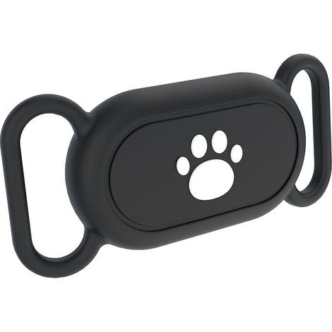 Étui en silicone pour traceur Bluetooth Samsung Galaxy SmartTag 2 - Protection pour chien/chat - Motif pattes multicolores noir (1/5)