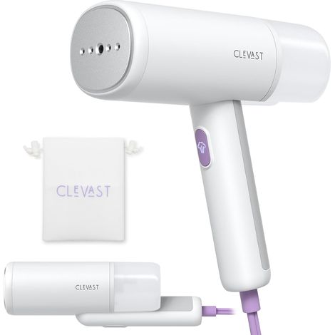 Défroisseur Vapeur 1000 W, 20 g/min, Fer à Repasser Portable et Pliable avec Réservoir de 130 ml, Prêt en 30 Secondes, Léger 620g, Haute Puissance pour La Maison, Le Bureau, Le Voyage(Blanc) (1/5)