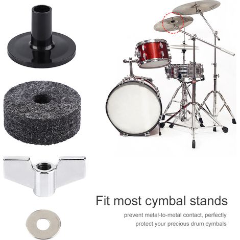 Manchon de Cymbale en Nylon avec Joints en Feutre et Boulons Papillon pour Percussion (1/5)