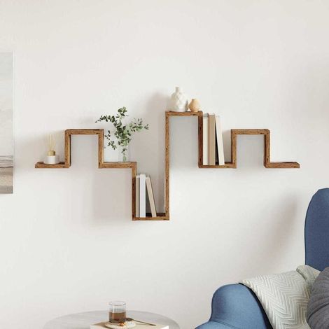 Wandregal Wandmontiert mit Speicher Altholz 104,5 x 43 x 10 cm