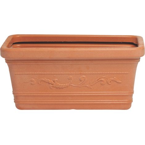FIORIERA RETTANGOLARE FESTONATA PRESTIGE Col. Terracotta cm. 60