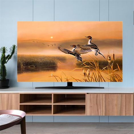 Funda protectora para TV, diseño 3D amanecer, funda para TV de 32 a 80 pulgadas, funda elástica para TV, protector de pantalla para ordenador (58-60 pulgadas, Crane) (1/5)