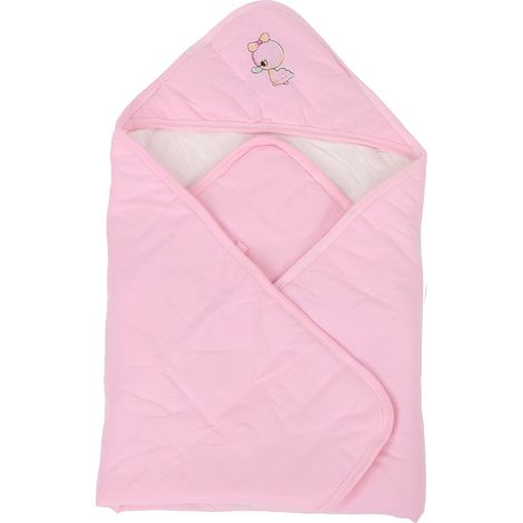 Lot doux en coton pour bébé, couverture motif cartoon rose, enveloppe de sommeil nouveau-né (1/5)