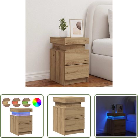 LED-Nachttisch - LED-Nachttisch Artisan-Eiche 35x39x55 cm Holzwerkstoff (1/5)