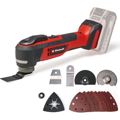 Einhell Professional Outil multifonction sans fil TP-MG 18 Li BL-Solo PXC (18 V, Brushless, 3 fonctions, mandrin magnétique, accessoires inclus) Livré sans batterie ni chargeur
