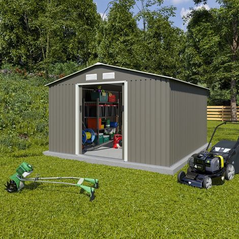 Trigano – Abri de jardin métal 10,91 m² – Charpente renforcée – Kit d'ancrage inclus – Garantie 5 ans contre corrosion