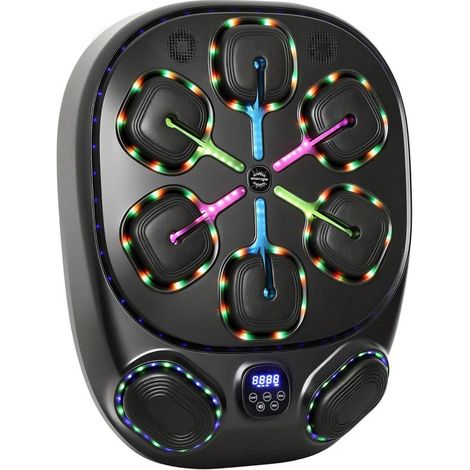 Machine de boxe musicale, machine de boxe électronique à LED avec double zone de frappe, gants Bluetooth, 9 vitesses