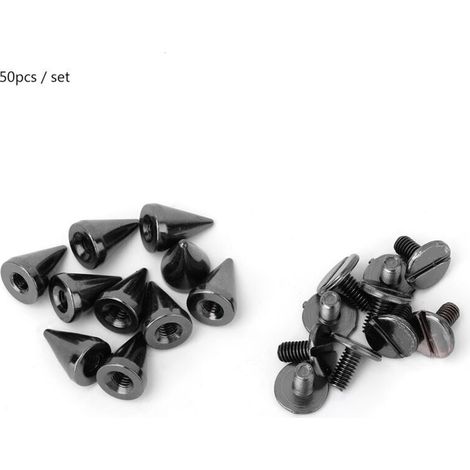50 pièces Clous Punks Pointes 7x10mm pour Cuir et Vêtements DIY Décorations (Couleur Arme) (1/5)