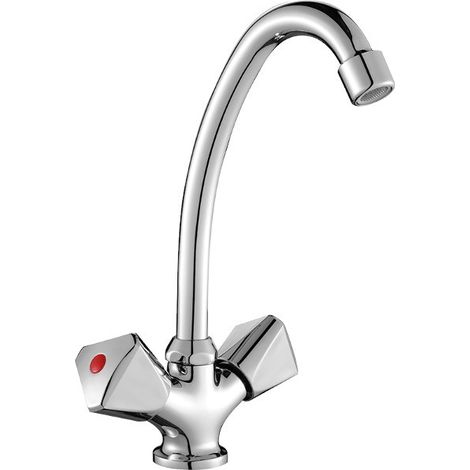 Grifo de fregadero de cocina de pie cromado Norm (1/2)