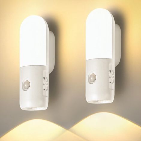 Wiederaufladbare USB Nachtleuchte mit 2000 mAh LED Lampe, Bewegungsmelder, Innenbeleuchtung, dimmbarer Spot, automatische Erkennung, für Flur, Tr (1/4)