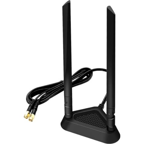 Antenne WiFi double bande 8 dBi 2,4 GHz 5 GHz 5,8 GHz RP-SMA, antenne magnétique intérieure pour routeurs WLAN, PC, adaptateur USB, cartes PCI-E et caméras IP de sécurité (1/5)