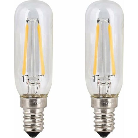 Lot de 2 ampoules LED 4W SES pour hotte aspirante E14 Blanc froid 6000K T25 Ampoules à filament de tube 40W Remplacement à incandescence Petite vis Edison Appareil non dimmable pour hotte