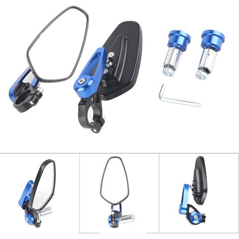 Universelle Motorrad-Seitenspiegel aus Aluminiumlegierung, 7/8" 22 mm, blaue Ausführung für Lenker (1/5)