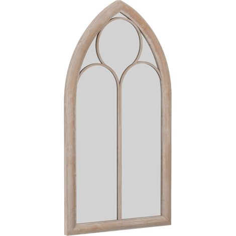 Specchio da parete ad arco in stile rustico, con cornice in metallo, 111,5x60,5 cm