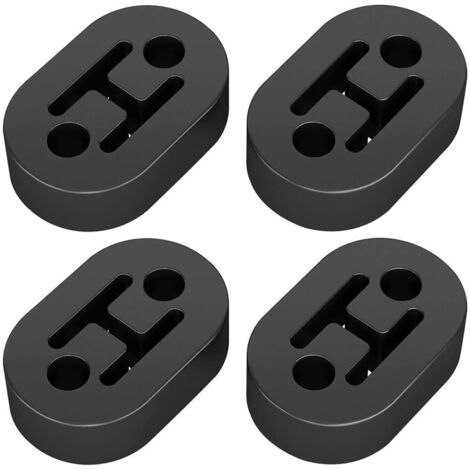 BUNTHAUS 4Pcs cintre d'échappement universel à 2 trous,diamètre du trou 12mm,support de silencieux d'isolation d'échappement de voiture,support de support de silencieux,caoutchouc haute densité (1/5)