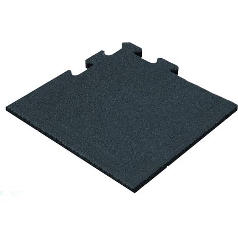 Baldosa de Goma Negra 50mm - 50x50 cm - Esquina Sistema Puzzle Pieza