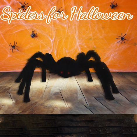 Araignée En Peluche - 75 Cm - Décoration D'halloween - Pour Intérieur Et Extérieur - 1 Pièce (1/5)