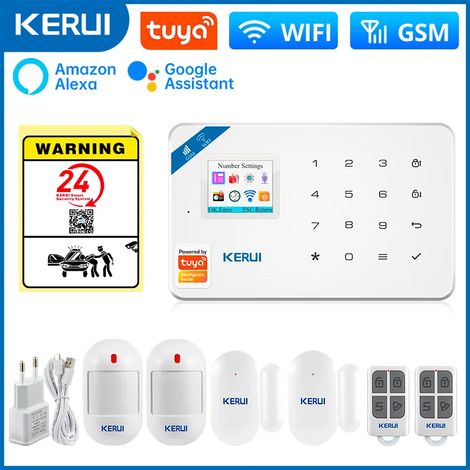 (Pack 2) Système d'alarme domestique sans fil WiFi GSM Kit de sécurité intelligent anti-graffiti, détecteur de mouvement antivol (1/5)