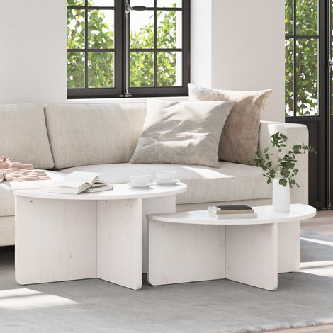 Mesa de Café 2 uds. 79 x 39,5 x 40 cm Madera maciza de pino vidaXL (1/5)