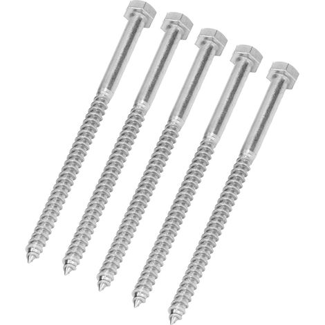 Boulon hexagonal en acier inoxydable 304, filetage partiel M8x140mm, vis autotaraudeuse pour bois