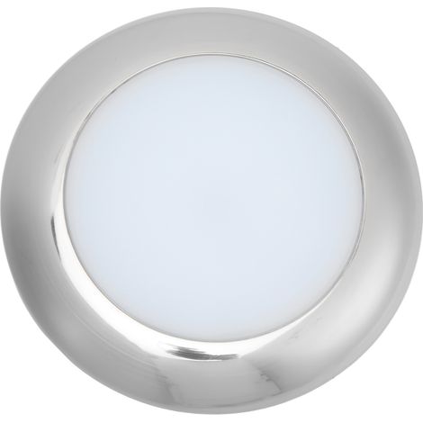 Plafonnier LED 12V Ultra Plat 152mm Étanche IP66 pour Bateau Yacht Caravane Camping-car, Montage en Surface, Blanc (1/5)