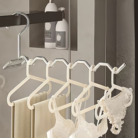 1pc Étagère pliante de séchage, pour balcon intérieur/tuile, acier inoxydable pour extérieur, accessoire de suspension de vêtements, 5 points de suspension, argenté (1/5)